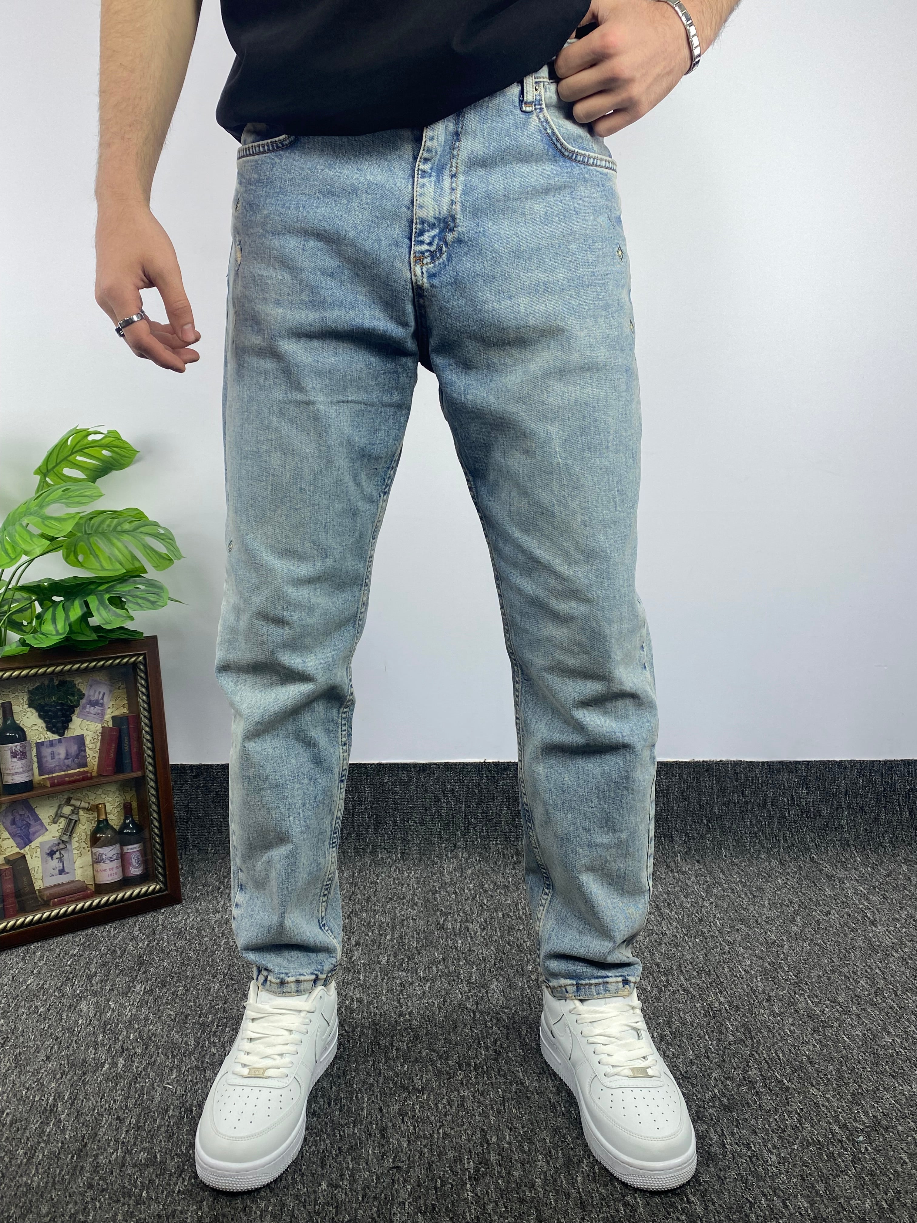 Buz Mavisi Cth Boyfriend Jeans Nakış Detaylı